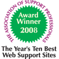 Association of Support Professionals Ten Best Web Support Sites of 2008