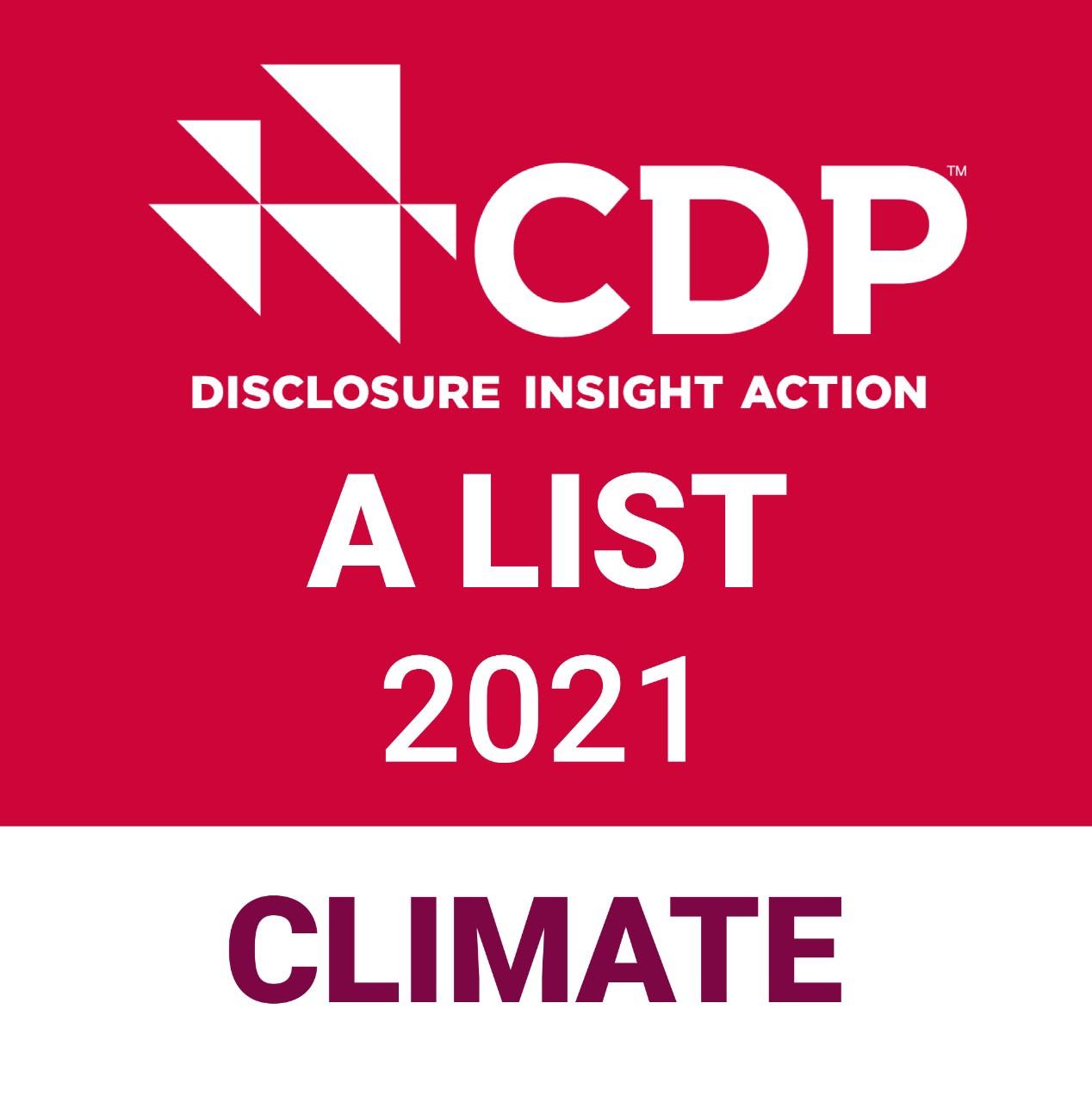 CDP Climate Change A List 2021 Logo