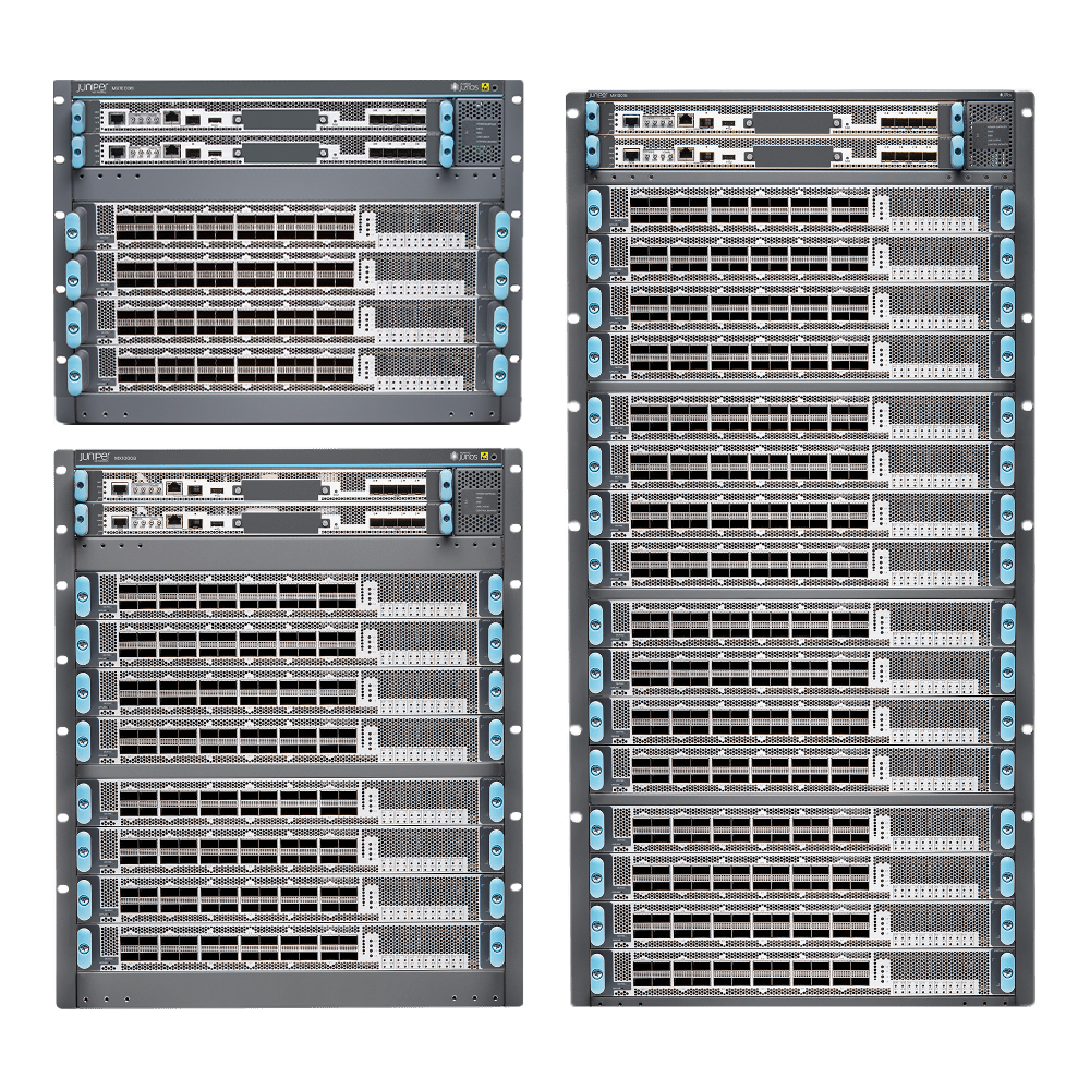 Front of MX10004, MX10008, and MX10016 Universal Routing Platforms