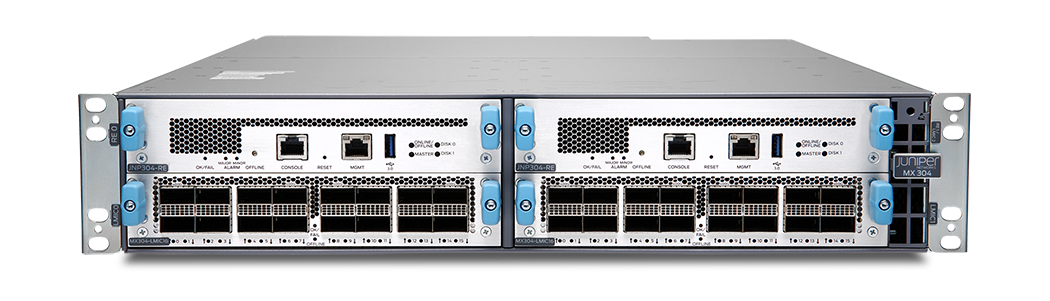 Front of MX304 Universal Routing Platform