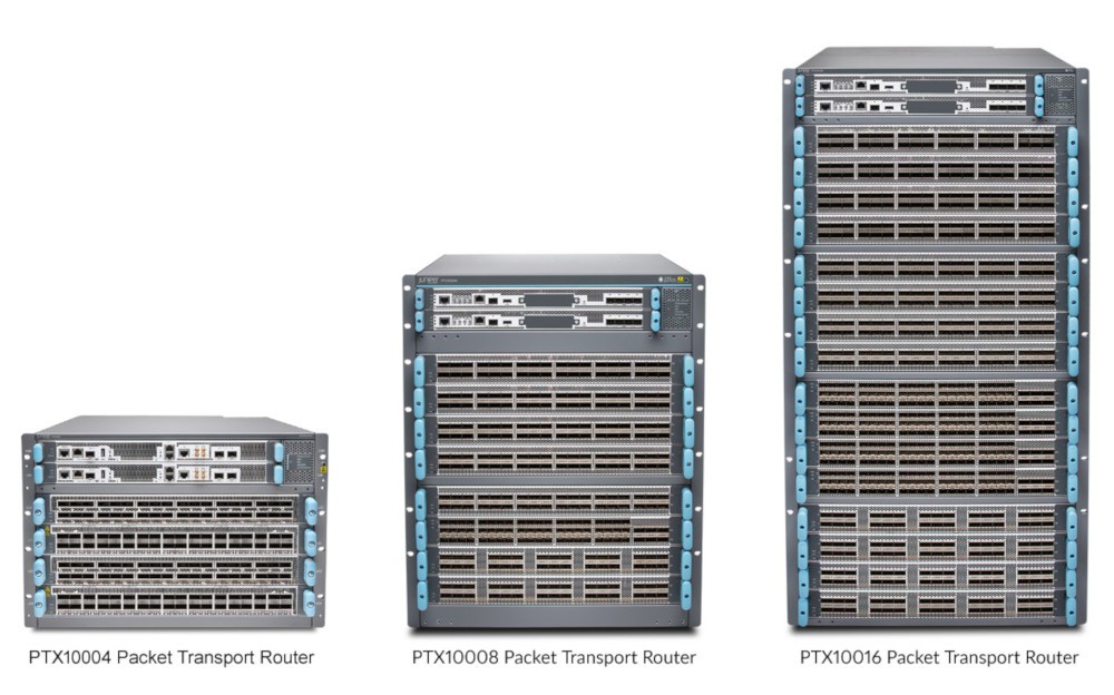 Image of the PTX10004, PTX10008, and PTX100016 Packet Transport Router