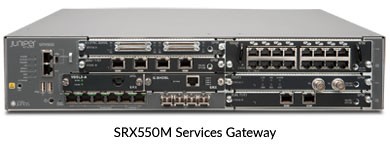 SRX550M Firewall front with top low view image