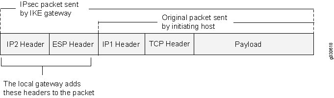 Pacote IPsec — ESP no modo túnel