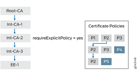 Richtlinienvalidierung mit requireExplicitPolicy Field