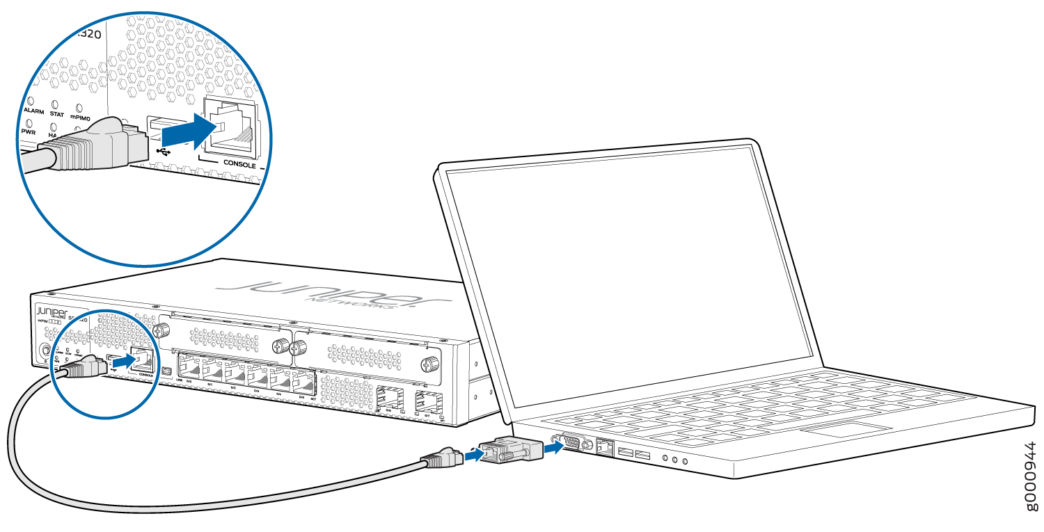 Connecting to the Console Port on the SRX320 Services Gateway