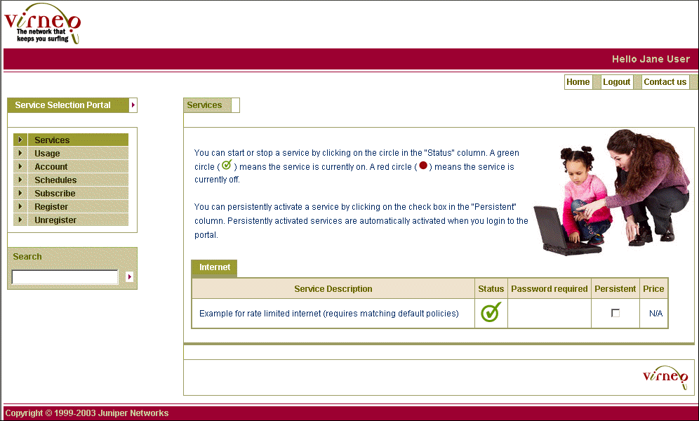 Service Activation Page 