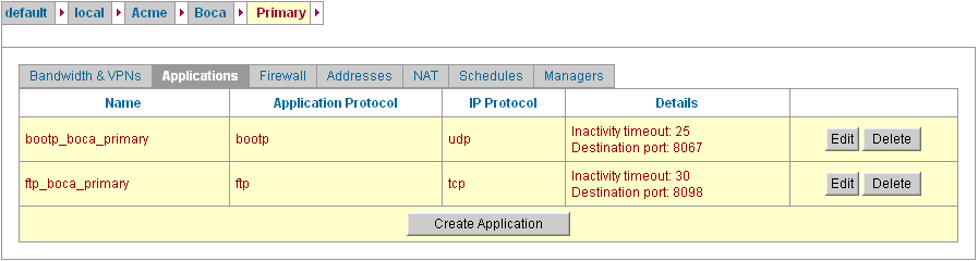 Applications Page