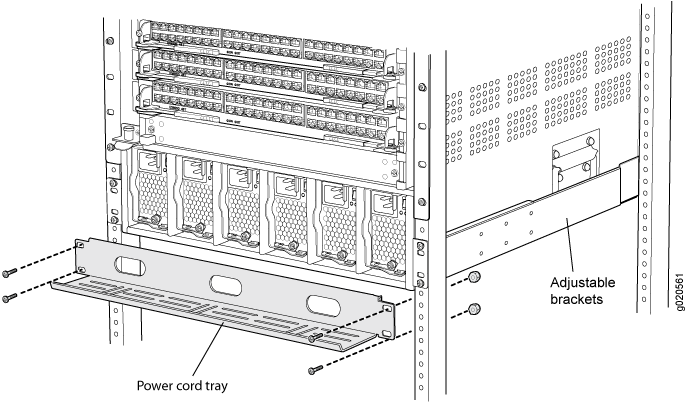 Installing the Power
Cord Tray in a Four-Post Rack