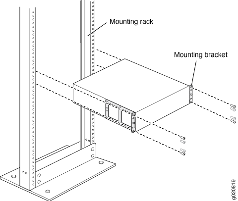 Mounting
the Switch on Two Posts in a Rack