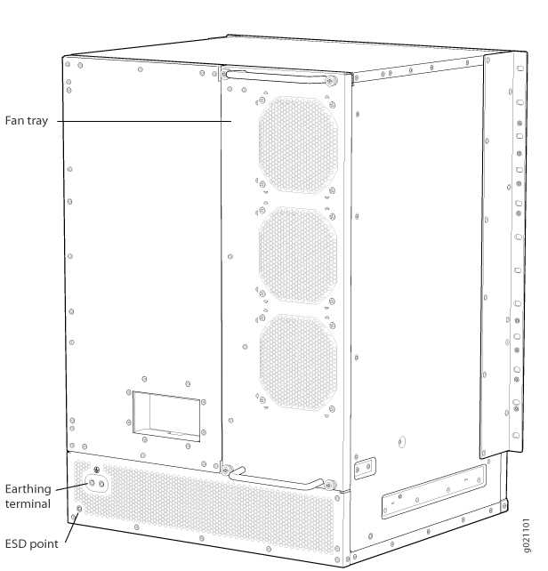 Location of
Protective Earthing Terminal on an EX6210 Switch 
