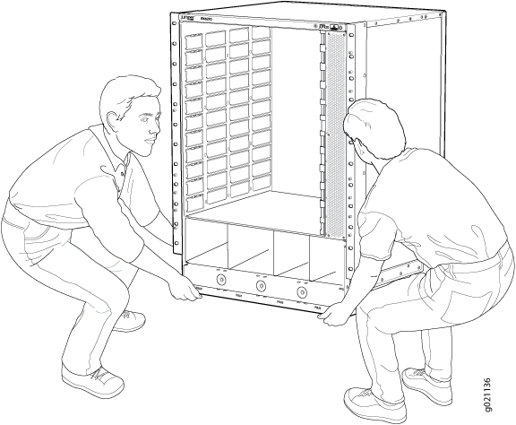 Removing an EX6210 Switch
Chassis Without Using a Mechanical Lift