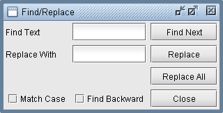 The Find and Replace Dialog
Box