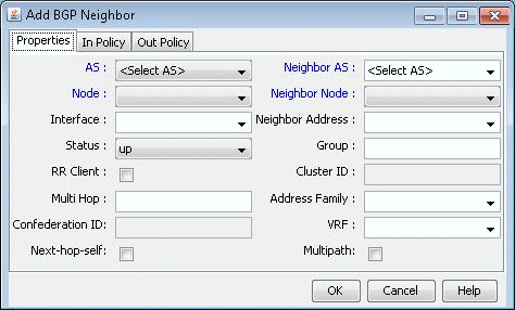 Add BGP Neighbor Window