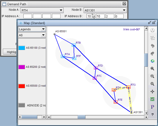 Path trace illustrating the RTG being the preferred
exit point