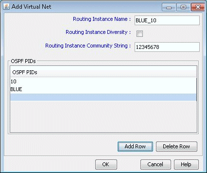 Add Routing Instance
Window