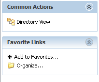 Directory View and Common Actions
and Favorite Links View