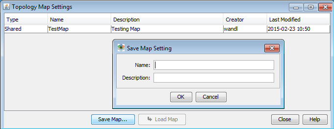 Topology Map Settings Window