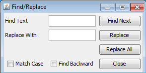Find/Replace Dialog Box