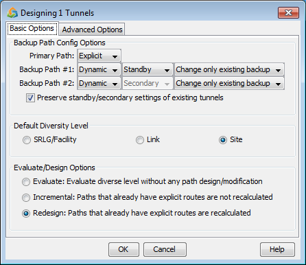  Designing Tunnels Window
Basic Options Tab