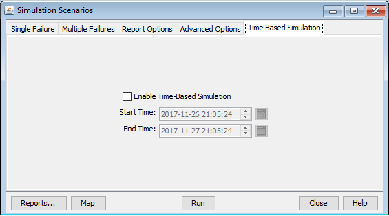 Simulation Scenarios Window
Time Based Simulation