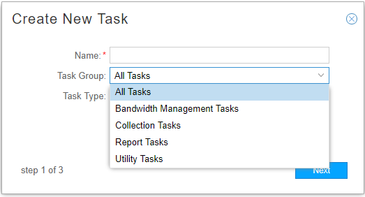 Create New Task Window