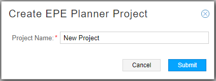 Create EPE Planner Project
Window