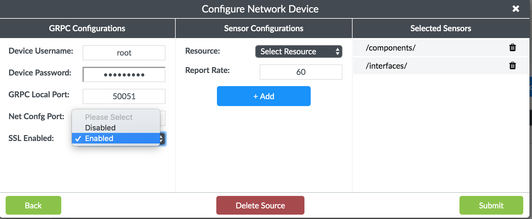Configure gRPC Network Device Telemetry and Enable
SSL