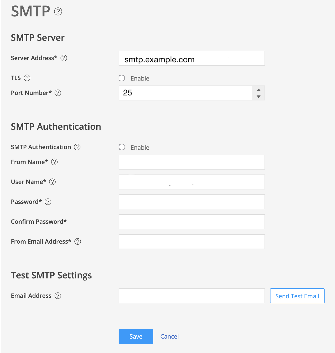 SMTP Page