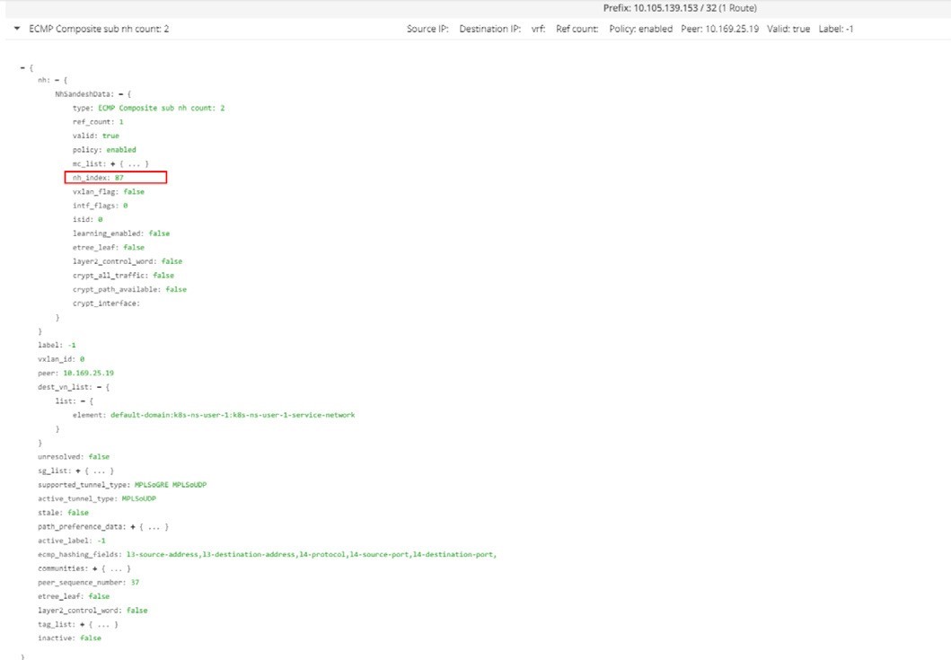 vRouter ECMP siguiente salto