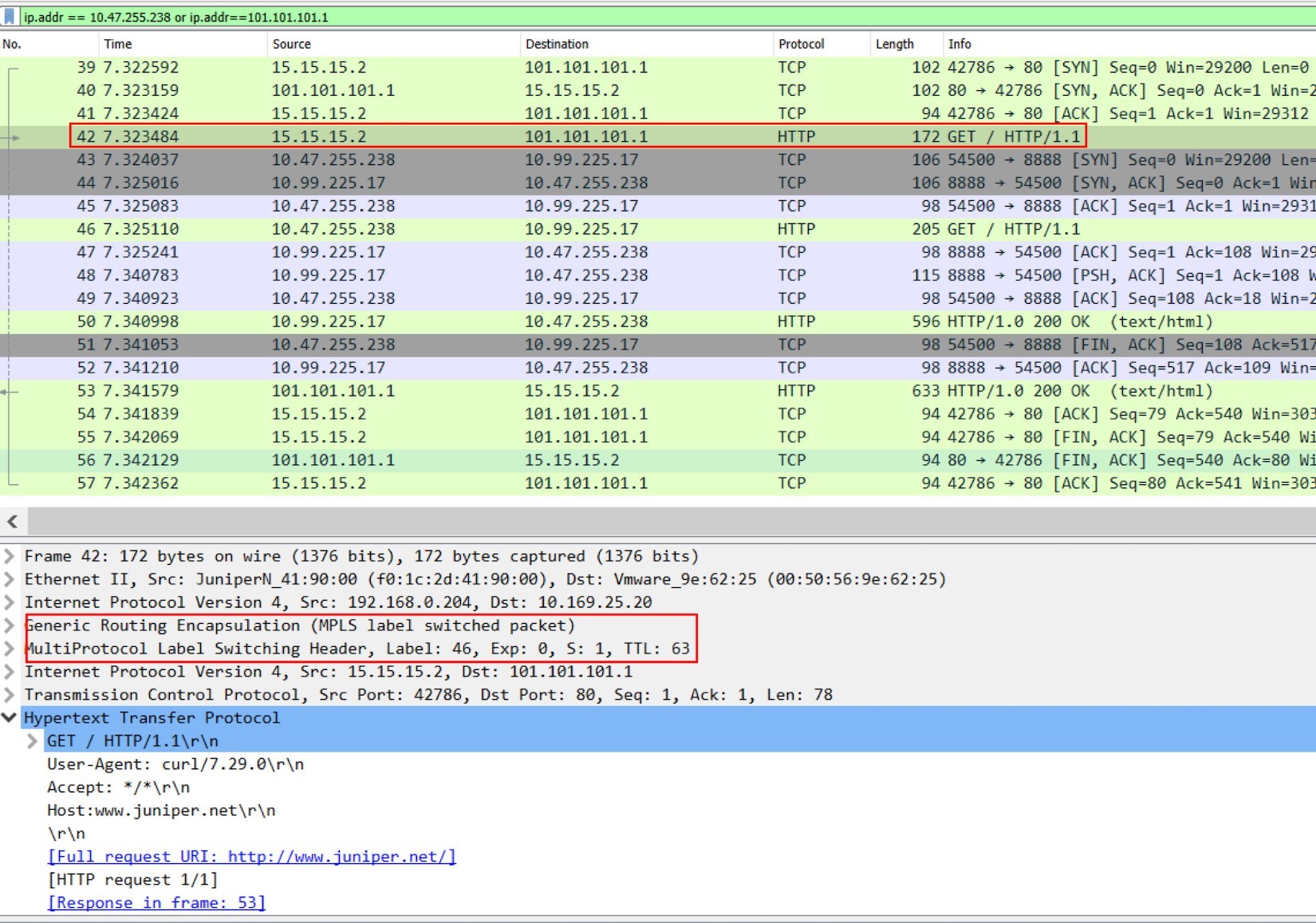 Captura de paquetes en el nodo Active HAProxy de Cent222 interfaz de estructura: Todo “el artículo”