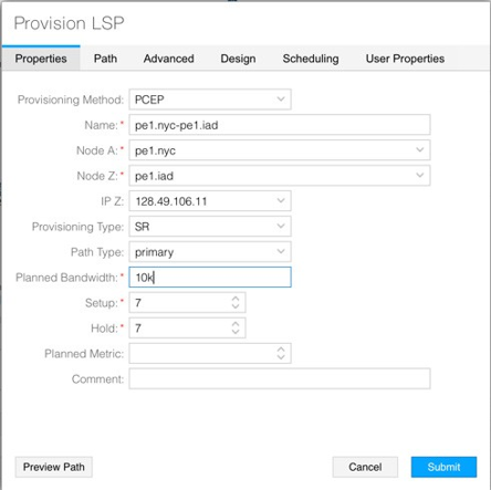 Creating PCE Provisioned SR-TE LSPs Using PCEP