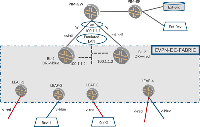 Topology: External Multicast with L2 MVLAN Connectivity 
