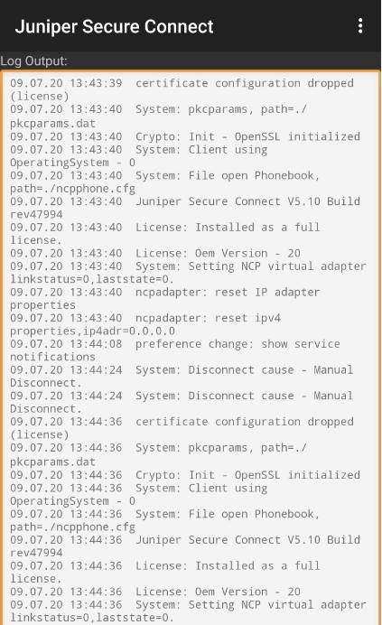 juniper network connect logs