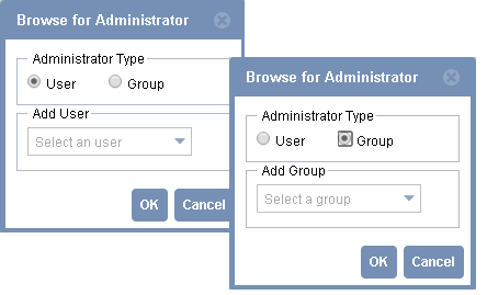 Browse for Administrator
Dialog