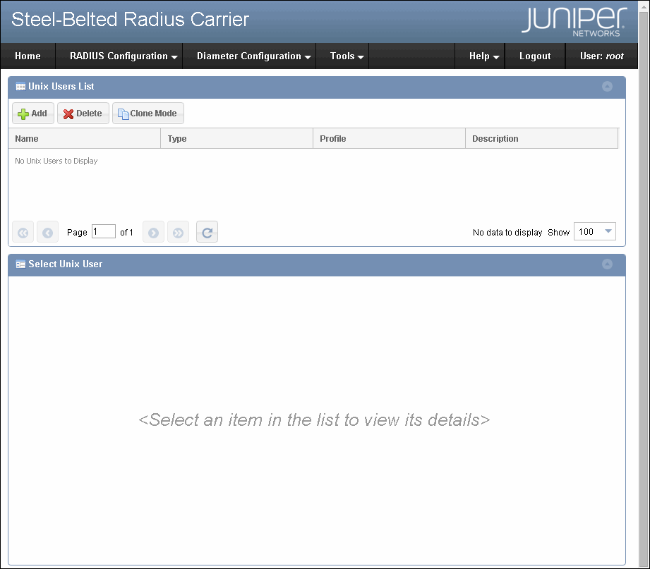 Unix Users List Page