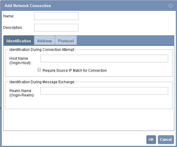 Add Network
Connection Dialog—Identification