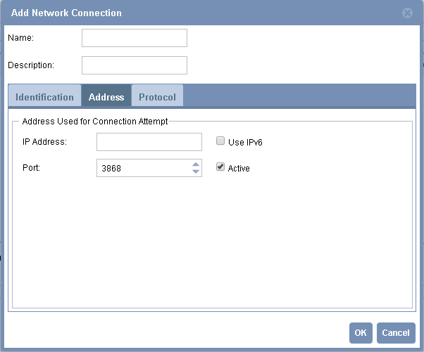 Add
Network Connection Dialog—Address