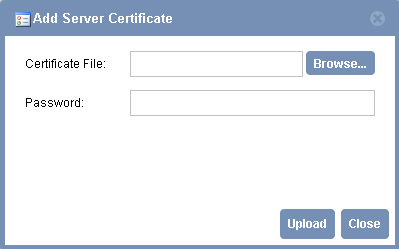 Add Server
Certificate Dialog