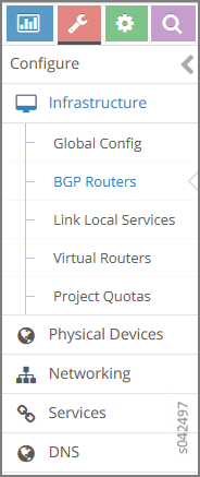 Configure> Infrastructure > BGP
Routers