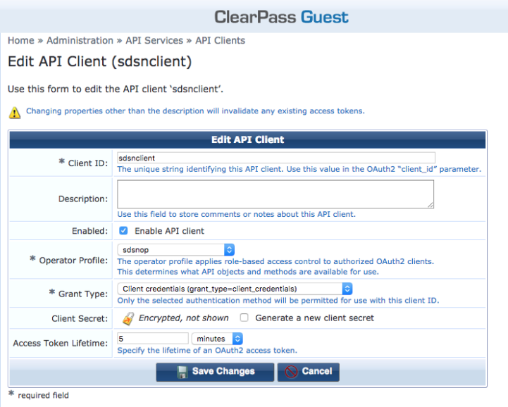 ClearPass Edit API Client