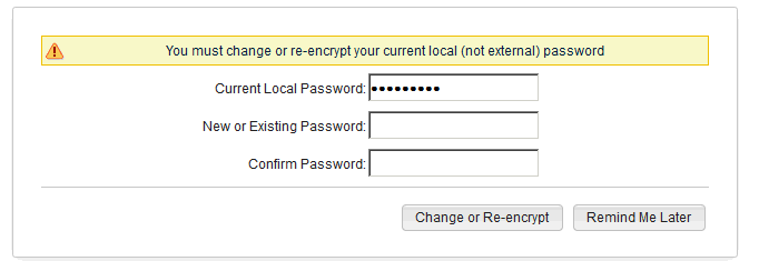 Password Change
Prompt Window