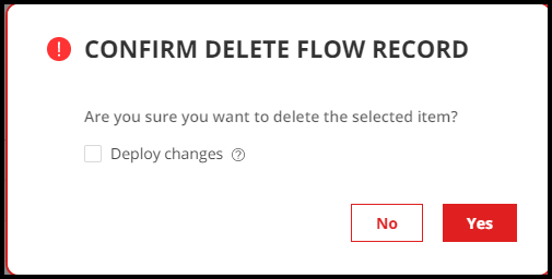 Confirm Delete Flow Record Pop-up