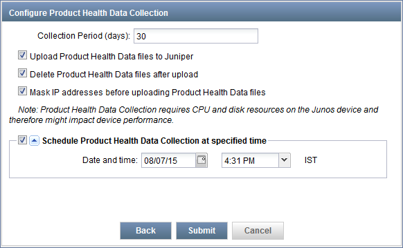 Configure Product Health
Data Collection