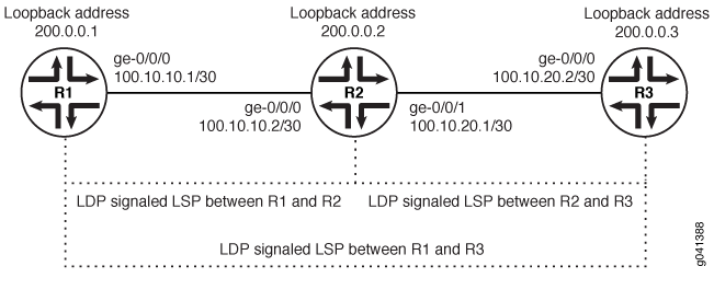 典型的な LDP シグナル化 LSP
