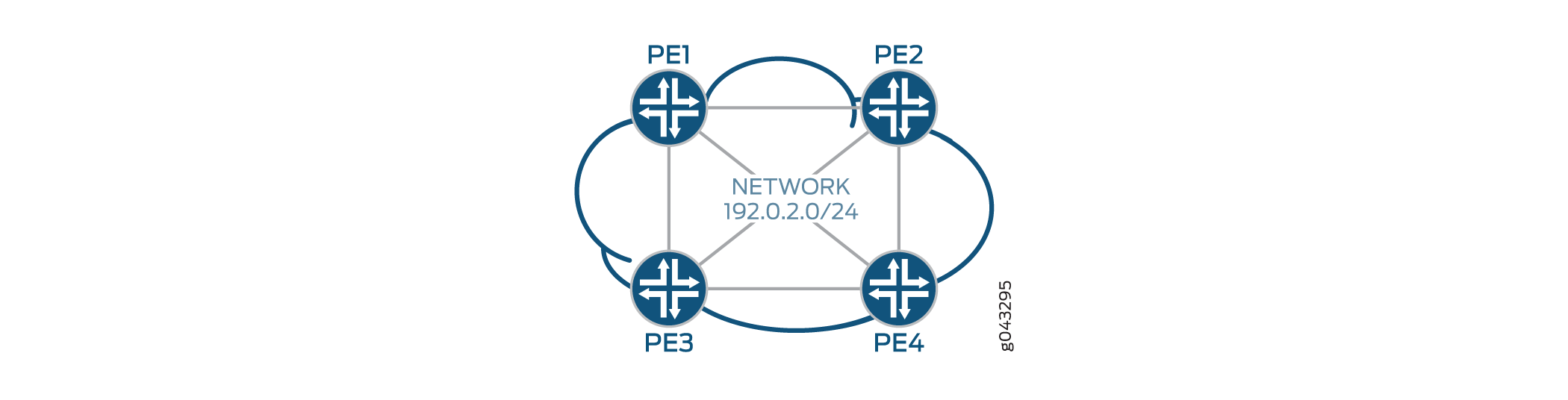PE 라우터가 있는 서비스 프로바이더 네트워크