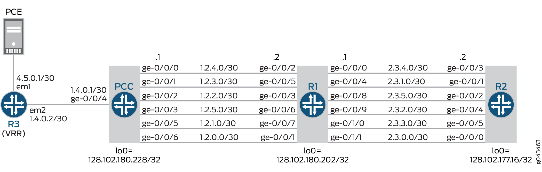 PCE 제어 Point-to-Multipoint LSP 예