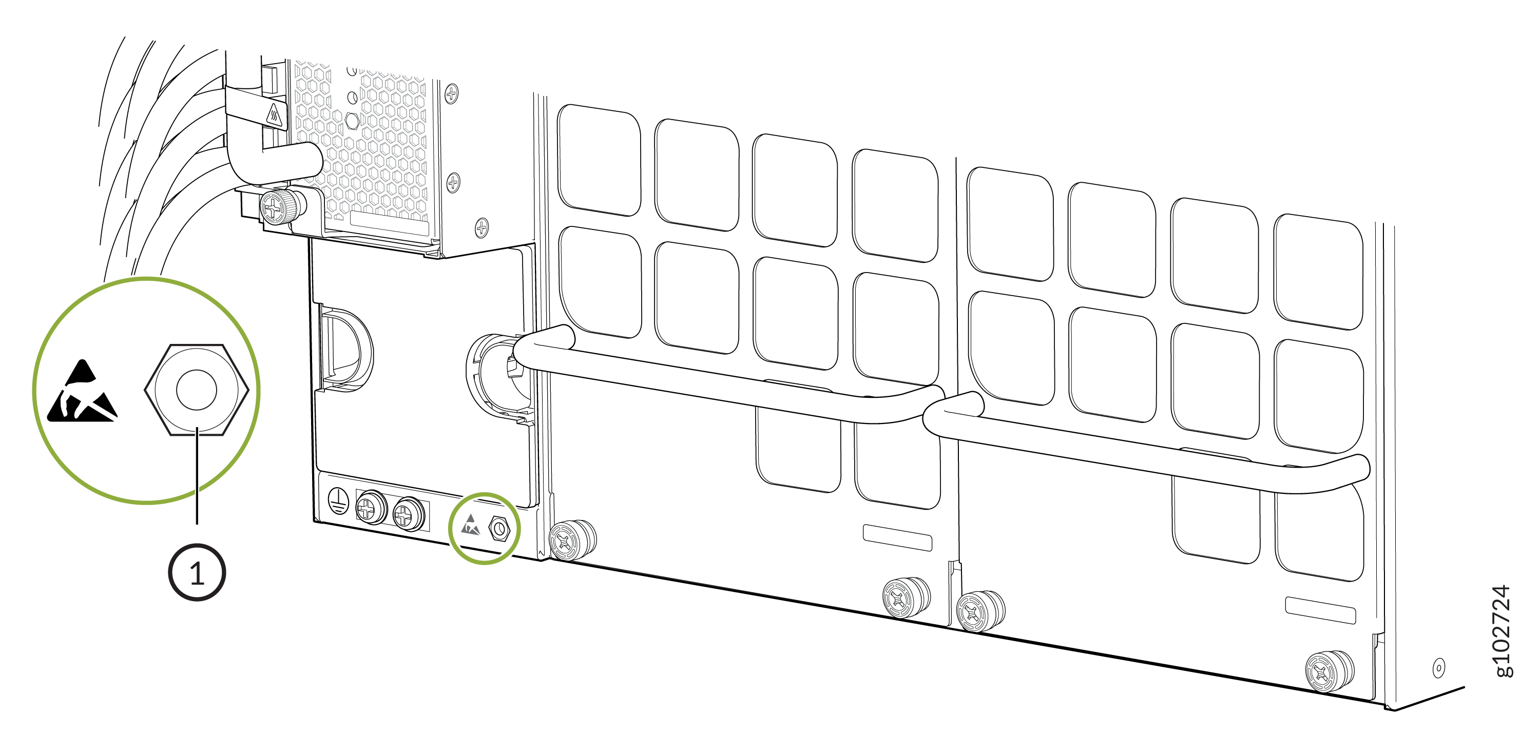 ESD Point on Rear of the PTX10008