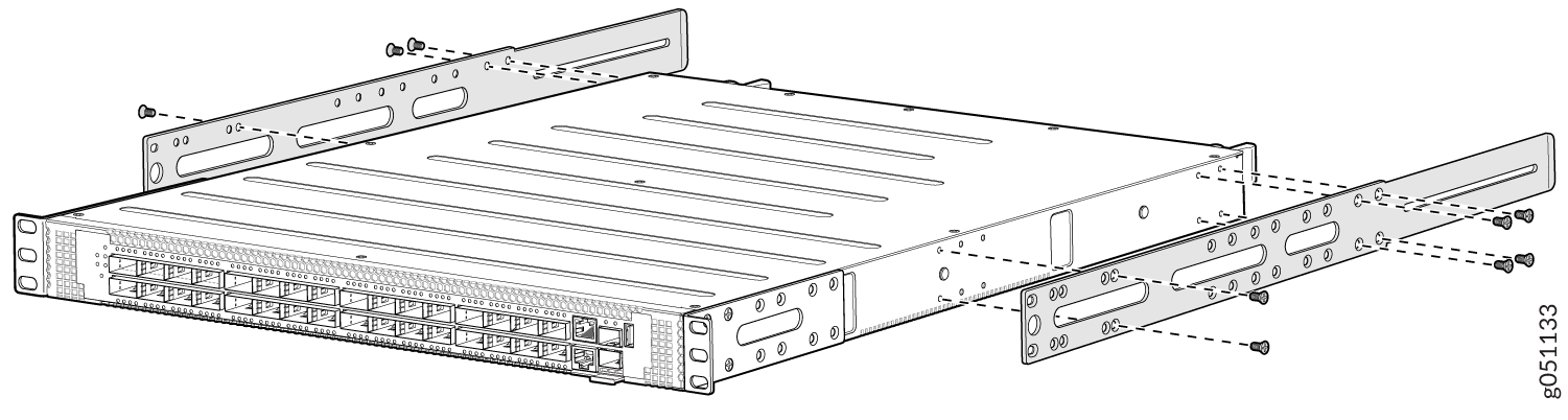 Attach the Side Mounting Rails to a QFX5120-32C Switch Chassis