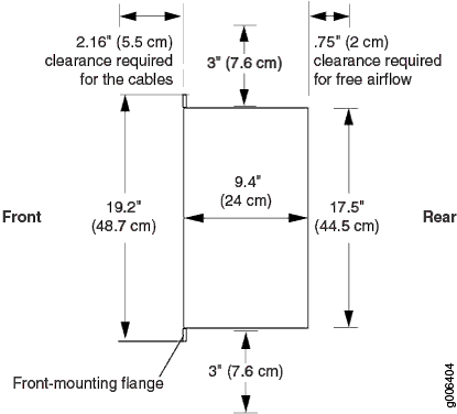 ACX1000 and ACX1100 Chassis Dimensions and Clearance Requirements