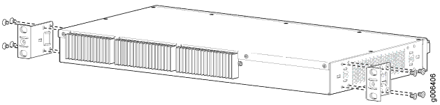 Installing the Mounting Brackets to the Rear of the ACX2200 Router